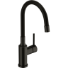 Смеситель CERSANIT для кухни MELAR однорычажный с гибким изливом, черный 68234